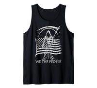 Evil Grim Reaper Death USA Flag We The People Angustied Camiseta sin Mangas