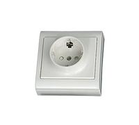 Evila - Base superficie shucko 2 polos+toma tierra lateral 80x80 blanco
