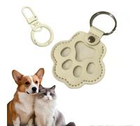 EVIMAR Llavero de coleccionista de pelo de mascotas, recuerdo conmemorativo con ventana transparente, llavero de piel sintética con estampado de huellas para mascotas, regalo para amantes de gatos y