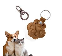 EVIMAR Llavero de coleccionista de pelo de mascotas, recuerdo conmemorativo con ventana transparente, llavero de piel sintética con estampado de huellas para mascotas, regalo para amantes de gatos y