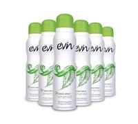 EVIN Femme - Desodorante para mujer en spray esmeralda, fragancia de bambú acuático y madera de cedro, fórmula activa 24h, dermatológicamente probado, 6 x 150 ml