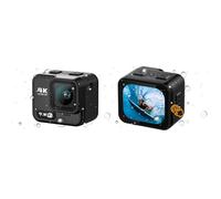 EVIOAUO Cámara de acción subacuática cuerpo de cámara impermeable 68 pies 4K 60FPS EIS 20MP tamaño mini cubo 2.1 pulgadas HD LCD pantalla táctil 32G tarjeta de memoria negro