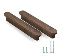 Evionlin 19 cm (7,5 pulgadas) de madera de nogal asas de cocina para armarios, muebles, aparador, armario, cajón, 6 unidades