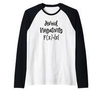 Evitar LA NEGATIVIDAD f(x) = |x| Meme de Matemáticas Gracioso Valor Absoluto Camiseta Manga Raglan
