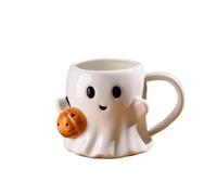 EVIYI Taza de café de cerámica con cara de fantasma de Halloween, bonita taza de calabaza fantasma, 600 ml (B)