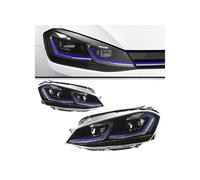 EVJOSQDI 2 piezas de luces de coche compatibles con VW Golf 7 MK7 GTI 2013-2017, faros delanteros tipo 7.5, LED o xenón, proyector doble LED, FACELIFT(BLUE)