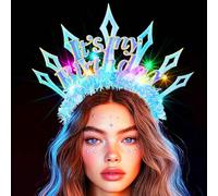 Evlry Diadema LED Happy Birthday para el pelo, luminosa para cumpleaños, accesorio para el pelo para mujer