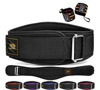 EVO Fitness Cinturón Gym AUTOLOCK 6.5" Hombre Mujer Acolchado Espalda Soporte Lumbar Gimnasio Lastre Ejercicio Powerlifting Crossfit Pesas Musculacion Sentadillas Con Muñequera De 18" (Negro, XL)
