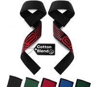 EVO Fitness Correas de Levantamiento de Pesas Straps Gym Agarre Gimnasio Powerlifting Peso Muerto Culturismo Gel Acolchado Muñequera Gym Accesorios Fitness Lifting Straps Mujer Y Hombre (Rojo)