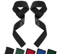 EVO Fitness Correas de Levantamiento de Pesas Straps Gym Agarre Gimnasio Powerlifting Peso Muerto Culturismo Gel Acolchado Muñequera Gym Accesorios Fitness Lifting Straps Mujer Y Hombre (Todo Negro)