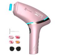 EVO Glow Depilación láser IPL con energía 19J, dispositivo de depilación de enfriamiento dual de 8 °C, 400.000 flashes, depilación láser indolora para mujeres y hombres, cabezales de depilación