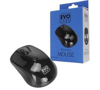 Evo Labs MO-234WBLK Mouse óptico inalámbrico Negro Brillante
