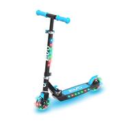 EVO Light Blast - Patinete iluminado de 2 ruedas para niños de 5 a 12 años (azul) | Patinete plegable con ruedas LED y manillar ajustable | Patinete de empuje para niños y niñas