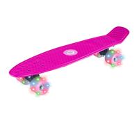 EVO Patineta iluminada de 22 pies | Patineta de Rueda iluminada para niños y Adolescentes | Tabla Completa Mini Cruiser | Adecuado para Todas Las Edades de 3 años en adelante (Rosa)