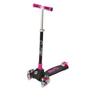 EVO Patinete Cruiser iluminado con ruedas iluminadas para niños | Scooter plegable para niños con asas de altura ajustable | Scooter de 3 ruedas para niños de 5 a 12 años (rosa)