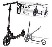 Evo Two-Wheeled Urban Scooter Flexi Max 200 Negro con pie y correa 8+