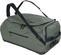 EVOC Duffle Bag 60 Bolsa de Viaje, Verde Oliva Oscuro - Negro | Bolsa deportiva, de lona impermeable y 100 % libre de PVC, correas acolchadas para los hombros, volumen: 60 l, peso: 965 g