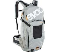 EVOC FR ENDURO 16 Mochila técnica de ciclismo (LITESHIELD BACK PROTECTOR 95%, soporte para casco, protecciones, compartimento para herramientas, bolsa de hidratación de 3l), gris piedra - Talla: S