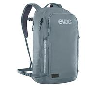 EVOC Mochila COMMUTE 22 (mochila para bicicleta, incl. sistema de ventilación, compartimento para portátil, impresión reflectante, peso: 860 g, dimensiones: 17 x 28 x 52 cm, volumen: 22 l), acero