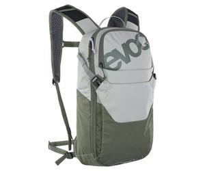EVOC Mochila para bicicleta RIDE 8 (gestión inteligente de los bolsillos, ventilada con acolchado dorsal AIR-PAD, in olsa de hidratación de 2l), gris piedra/olivo oscuro