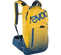 EVOC TRAIL PRO 10l Mochila protectora para trail & running (tamaño: L/XL LITESHIELD PLUS protección de espalda, estabilizadores de cadera grandes, bolsillo para agua de 3l), Curry/Denim