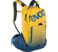 EVOC TRAIL PRO 16l Mochila protectora para excursiones de un día y trailriding (tamaño: L/XL, protección dorsal LITESHIELD PLUS, bolsillo para agua 3l), Curry/Denim