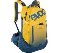 EVOC TRAIL PRO 26l Mochila protectora para largos paseos en bicicleta (talla: S/M, LITESHIELD PLUS BACK PROTECTOR, extremadamente ligera, compartimento para el agua), Curry/Denim
