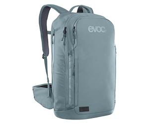 EVOC Zaino Commute Pro 22 (zaino da Bici, Incluso paraschiena, Poliestere riciclato, Peso: 1,2 kg, dimensioni: 15 x 29 x 48 cm, Volume: 22 l, Taglia: S/M), Acciaio