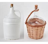 Evocalo Pack/2 Garrafas de Cristal Forradas de Plástico Y Mitad Mimbre de 5 y 2 Litros