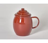Evocalo Puchero cafetero porcelana esmaltado color teja tamaño cafetero 0,5 litros