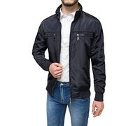 Evoga Chaqueta Chaqueta Hombre Código Artículo 392115 Primavera Verano Slim Fit Técnico Impermeable Cremallera Manga Larga Bolsillos Laterales con Cremallera Forrado Interior, A1 Negro, M