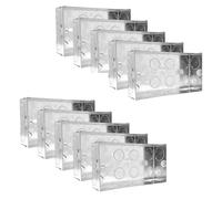 Evoges Caja trasera de metal doble, 35 mm, 2 bandas, 1,0 mm de grosor para interruptores eléctricos, estándar BS4662, 20 mm y 25 mm, lengüeta ajustable, terminal de latón (10)