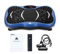 EVOLAND Plataforma vibratoria con 2 Bandas de Resistencia, 99 Niveles de Intensidad y Altavoz Bluetooth, Máquina de Entrenamiento para tonificar y moldear músculos (Azul)