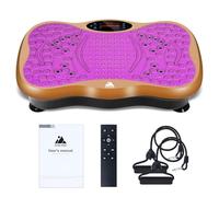 EVOLAND Plataforma vibratoria con 2 Bandas de Resistencia, 99 Niveles de Intensidad y Altavoz Bluetooth, Máquina de Entrenamiento para tonificar y moldear músculos (Rojo)