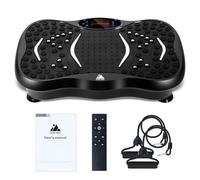 EVOLAND Plataforma vibratoria con 2 Bandas de Resistencia, 99 Niveles de Intensidad y Altavoz Bluetooth, Máquina de Entrenamiento para tonificar y moldear músculos(Negro)