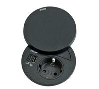 Evoline Circle80 Hide, Einbausteckdosenelemente, Con Enchufe Schuko, USB A/C