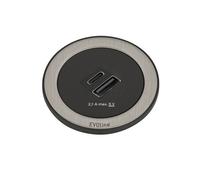 Evoline One Doble USB A +C, Elemento Tomacorrientes, Anillo Acero Inox Cepillado