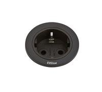 Evoline One Einzelsteckdose, Elemento Tomacorrientes, Anillo Negro