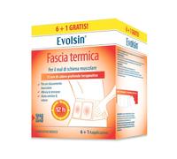 Evolsin - Cinturón térmico con parches de calor para dolores musculares de espalda - 12 horas de calor terapéutico en profundidad para relajar los músculos - listo para usar (6 + 1 aplicaciones)