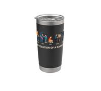 Evolución De Un Jugador Divertido Meme Retro Nerd Gaming Humor Vaso térmico de acero inoxidable de doble pared