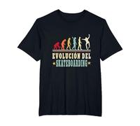 Evolución del Skateboarding Monopatín Accesorios Cumpleaños Camiseta, Hombre Tallas Grandes, Negro, 4X Alto