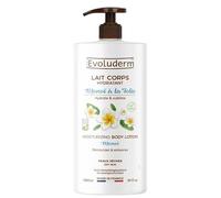 EVOLUDERM - Leche corporal hidratante Monoï con lámina - 1000 ml - Ingredientes de origen natural - Vegano - Fabricado en Francia