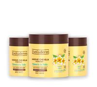 EVOLUDERM Monoï La Folie - Mascarilla hidratante para el cabello, 500 ml, 99% de origen natural, vegana, fabricada en Francia, 3 x 500 ml