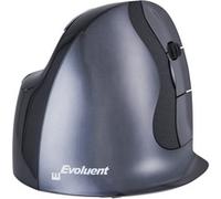 Evoluent D ratón Oficina mano derecha RF inalámbrico Laser 3200 DPI negro/Plateado, mano derecha, Diseño vertical, Laser, RF inalámbrico, 3200 DPI, Negro, Gris, Plata