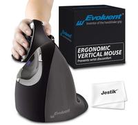 Evoluent Ratón vertical D grande (VMDL) - Ratón ergonómico con cable para portátil y PC con paño de microfibra Jestik