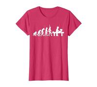 Evolution fisioterapeuta masajista Masaje Camiseta, Mujer, Rojo Jaspeado, XS
