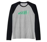 Evolution - Gaita Musical, diseño de Gaita Escocesa, Color Verde Camiseta Manga Raglan