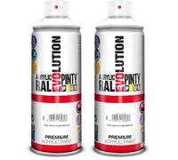 Evolution pinty p. M123013 - Pintura spray acrilica 520 cc blanco brillante (Paquete de 2)