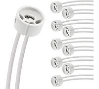 Evolution Portalámpara GU10 con Cable para Lámparas LED y Halógenas | Marco Empotrable GU10, Portalámpara LED 230V | Portalámpara Cerámico con Cable CSA Protegido con Silicona | Juego de 100