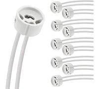 Evolution Portalámpara GU10 con Cable para Lámparas LED y Halógenas | Marco Empotrable GU10, Portalámpara LED 230V | Portalámpara Cerámico con Cable CSA Protegido con Silicona | Juego de 20